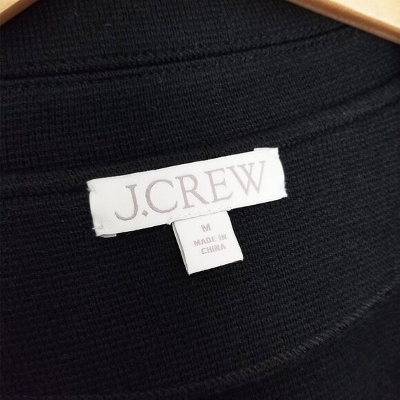 J.Crew Cecile Relaxed Sweater-Blazer Cardigan Jacket M Black Wool Blend BF013 - Picture 10 of 16